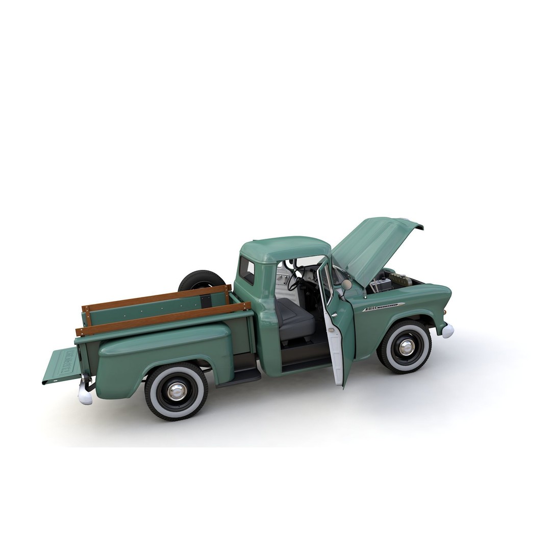 Chevy 3100 Steepside Pickup 1955 3D Model – High Poly Game Asset, FBX - View 10