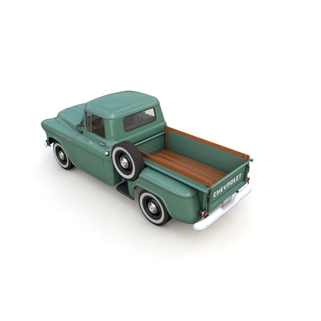 Chevy 3100 Steepside Pickup 1955 3D Model – High Poly Game Asset, FBX - View 16