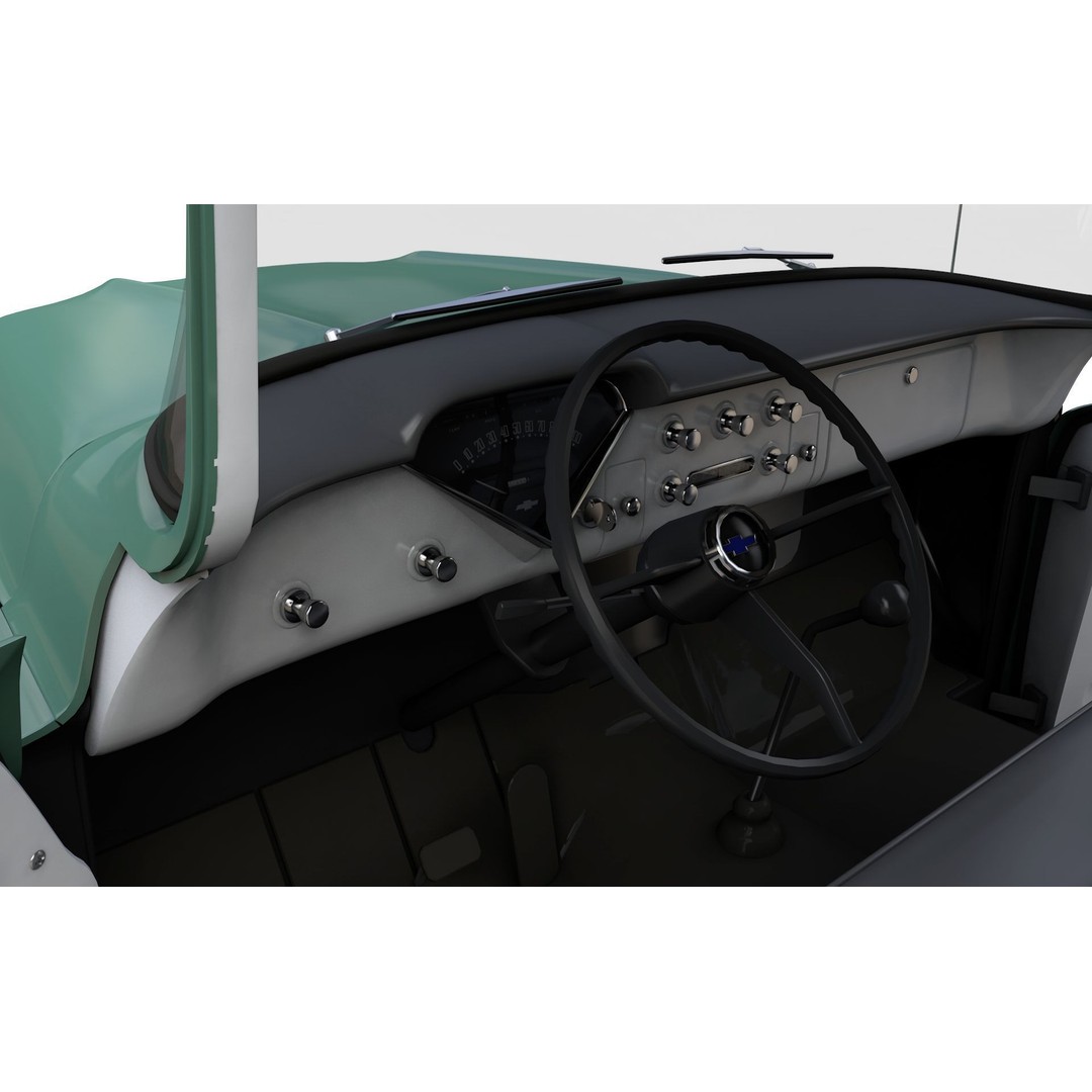 Chevy 3100 Steepside Pickup 1955 3D Model – High Poly Game Asset, FBX - View 19