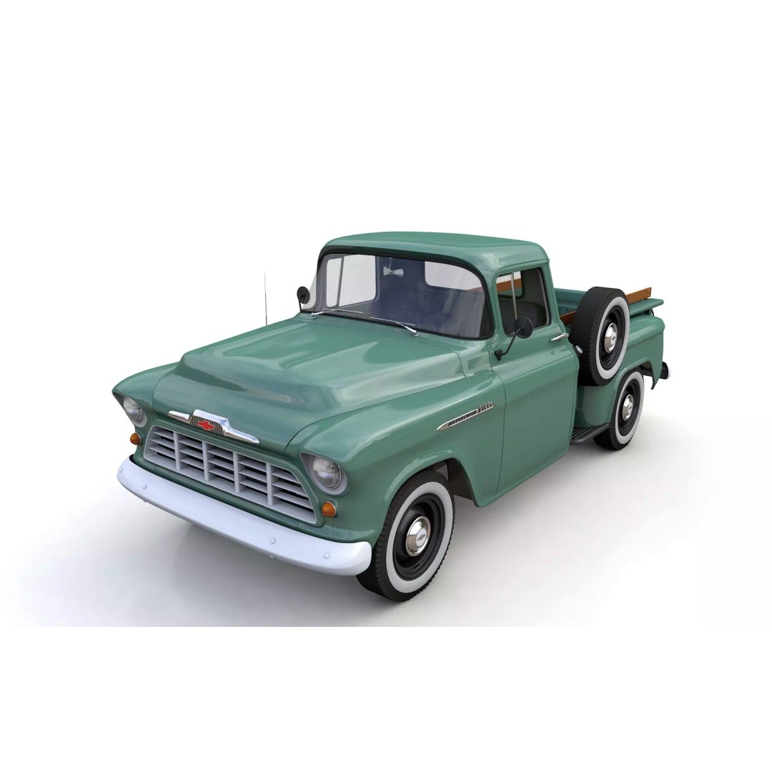 Chevy 3100 Steepside Pickup 1955 3D Model – High Poly Game Asset, FBX - View 2