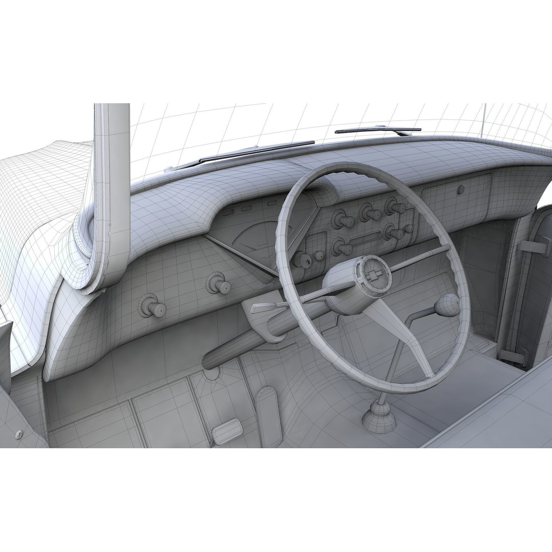 Chevy 3100 Steepside Pickup 1955 3D Model – High Poly Game Asset, FBX - View 20