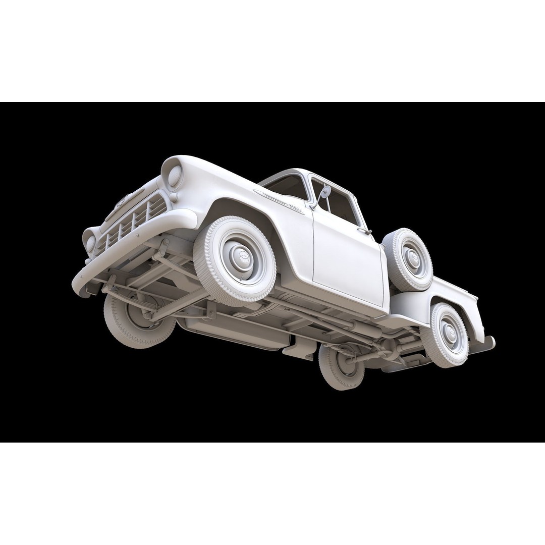 Chevy 3100 Steepside Pickup 1955 3D Model – High Poly Game Asset, FBX - View 24