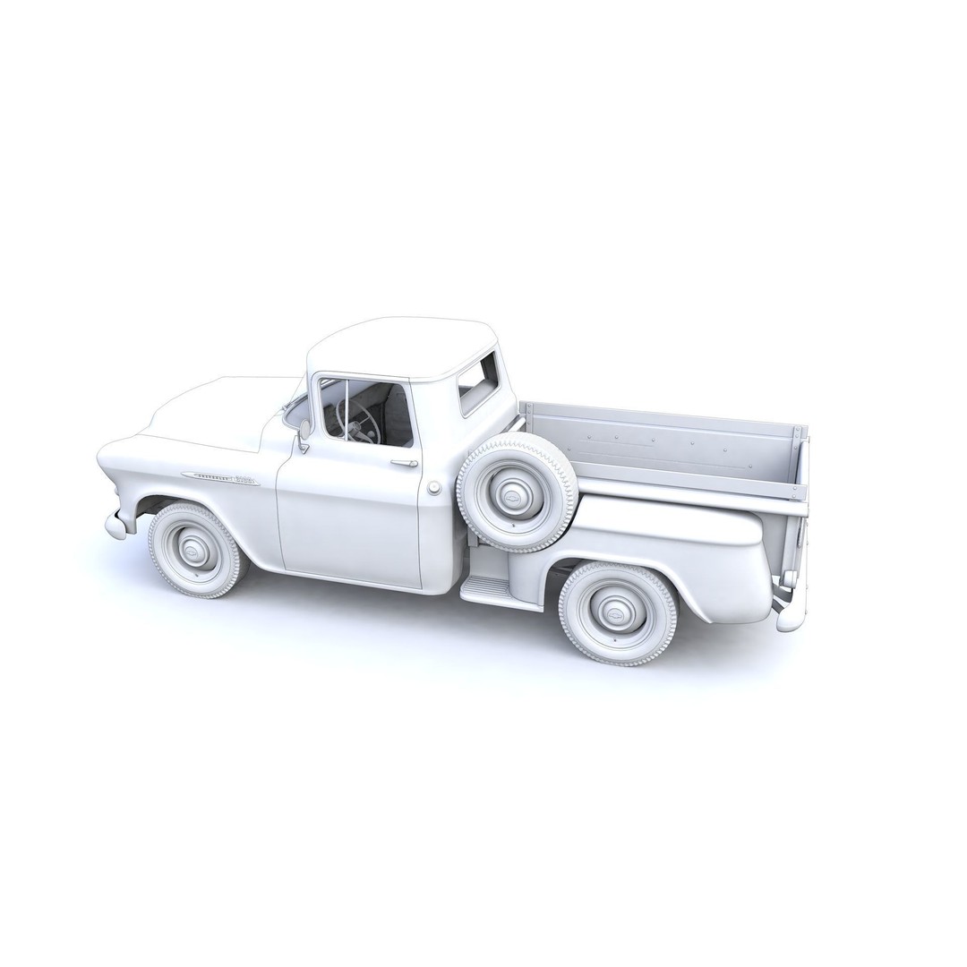 Chevy 3100 Steepside Pickup 1955 3D Model – High Poly Game Asset, FBX - View 26