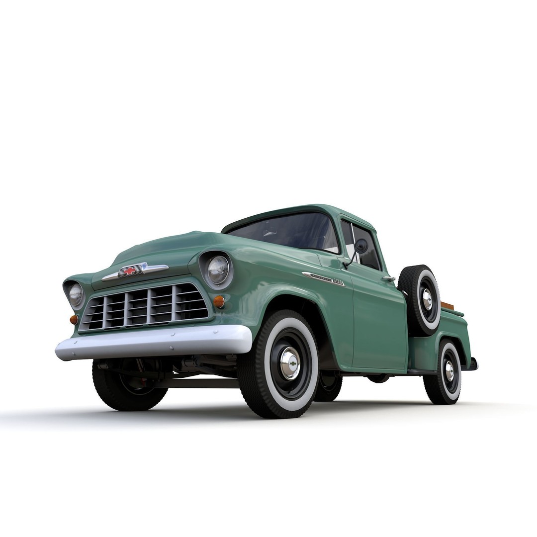 Chevy 3100 Steepside Pickup 1955 3D Model – High Poly Game Asset, FBX - View 5