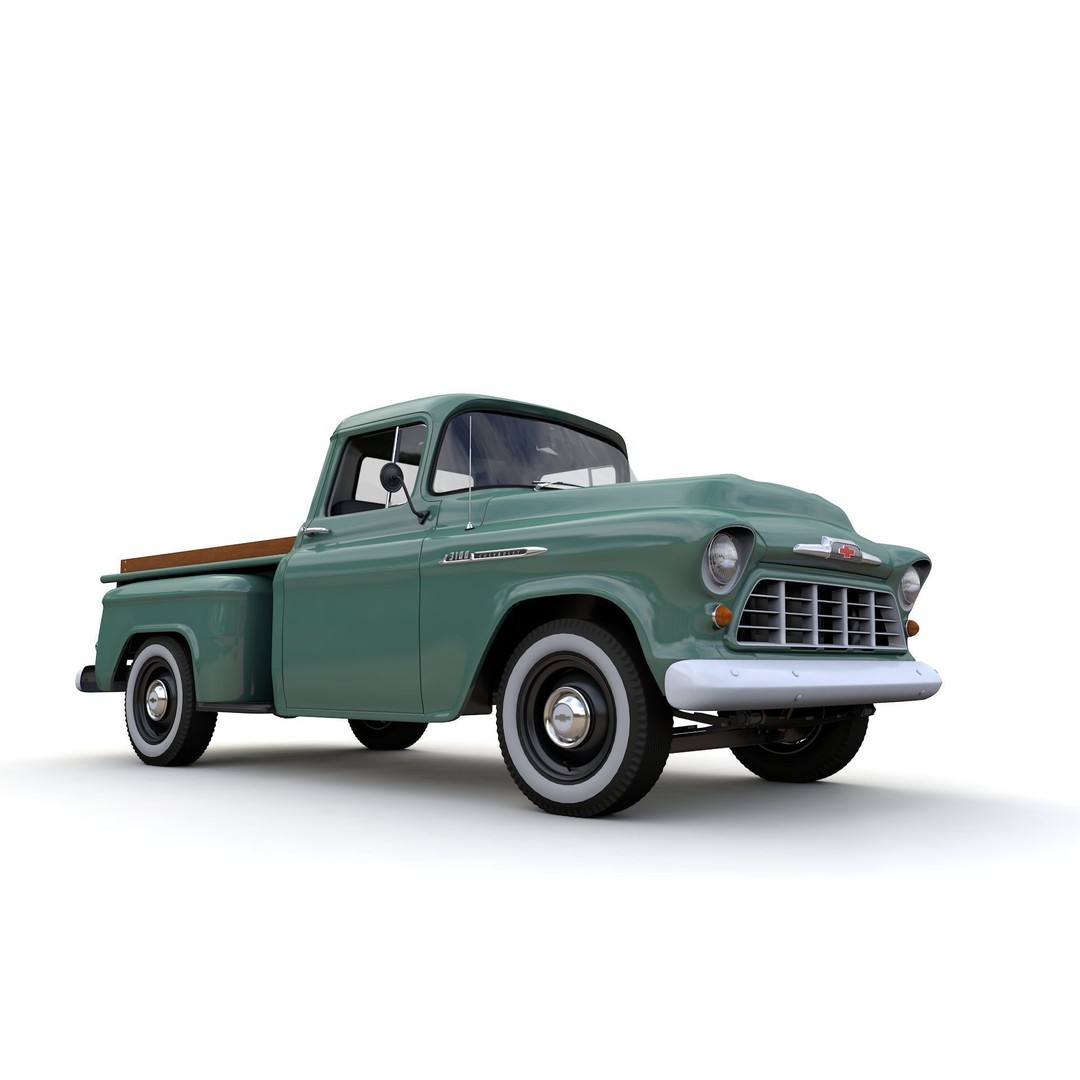 Chevy 3100 Steepside Pickup 1955 3D Model – High Poly Game Asset, FBX - View 8