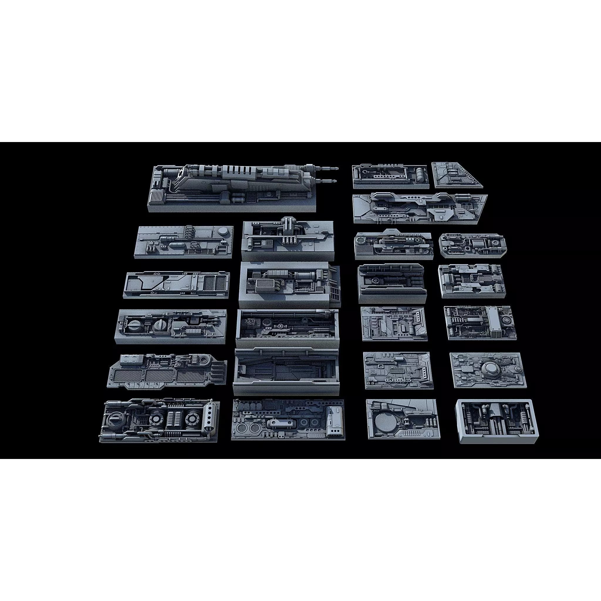 Sci-Fi KitBash and Props Pack - Game-Ready 3D Model - View 2