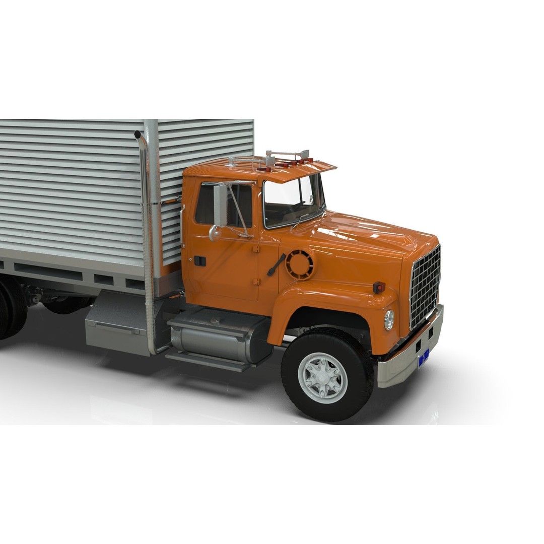 L9000 Box Truck 3D Model – Ultra-Detailed Vehicle with 6 Hood Variants - View 12