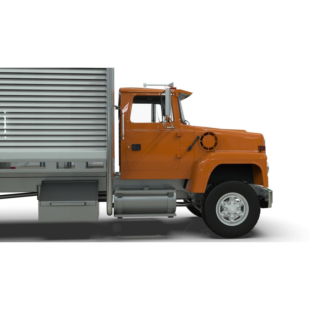 L9000 Box Truck 3D Model – Ultra-Detailed Vehicle with 6 Hood Variants - View 13