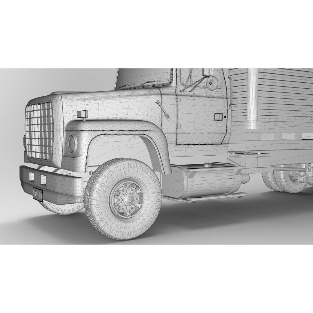 L9000 Box Truck 3D Model – Ultra-Detailed Vehicle with 6 Hood Variants - View 21