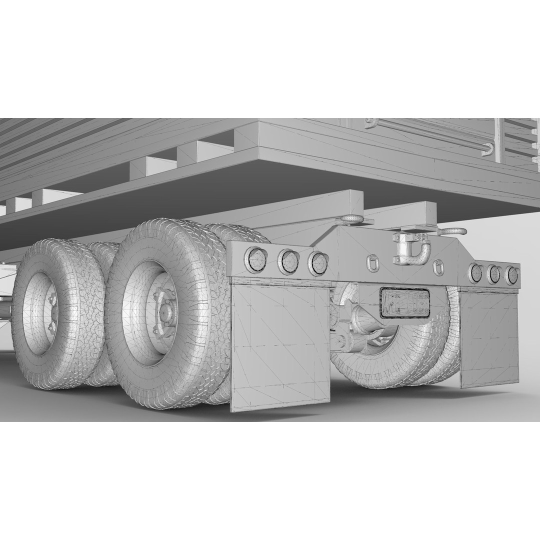 L9000 Box Truck 3D Model – Ultra-Detailed Vehicle with 6 Hood Variants - View 23