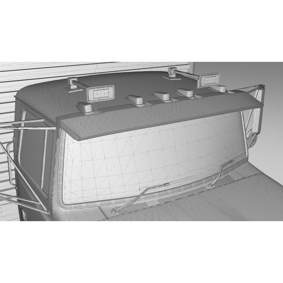 L9000 Box Truck 3D Model – Ultra-Detailed Vehicle with 6 Hood Variants - View 28