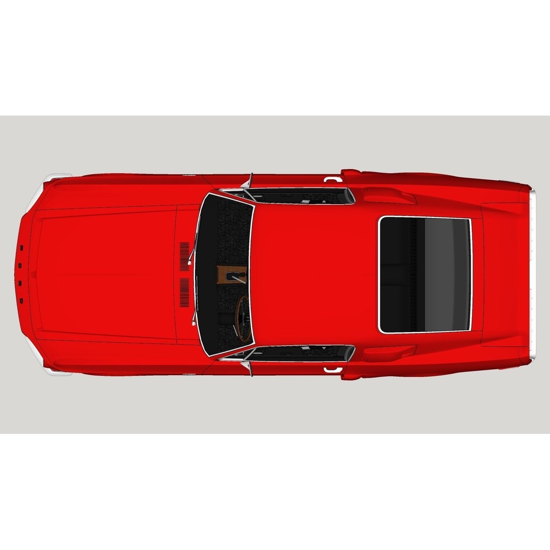 Mustang GT 350 1968 3D Model – High Poly Game Asset, FBX, OBJ