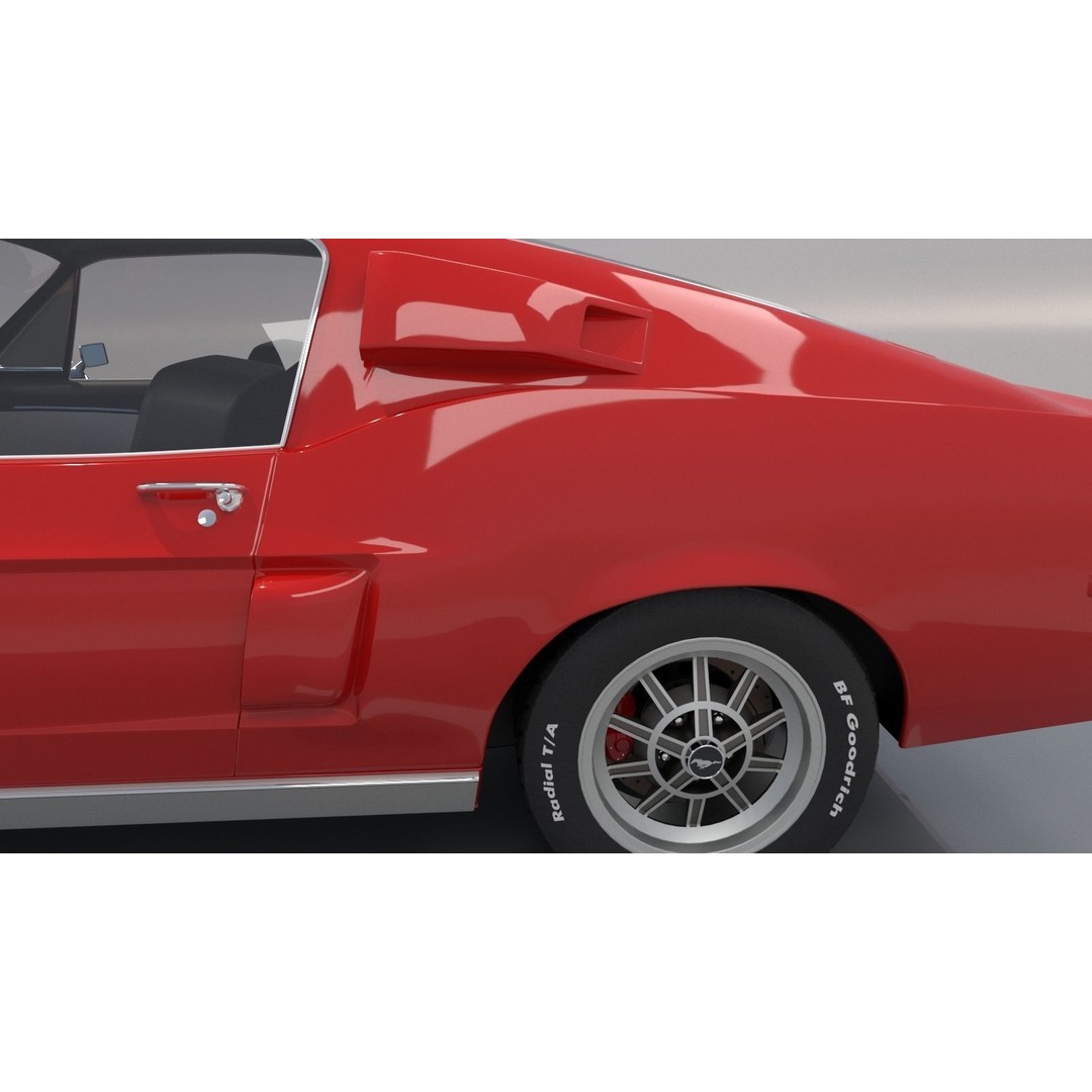 Mustang GT 350 1968 3D Model – High Poly Game Asset, FBX, OBJ - View 11