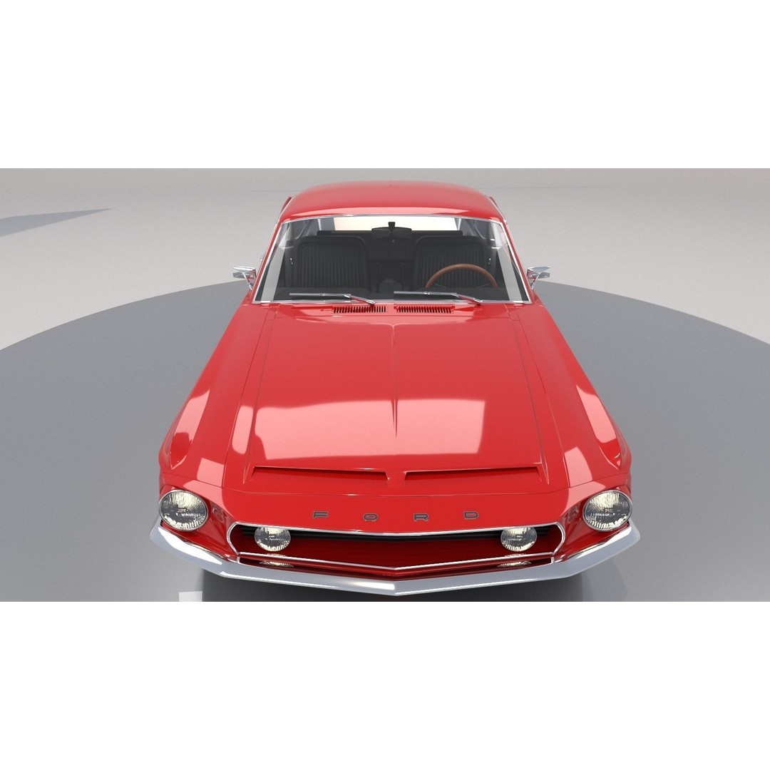 Mustang GT 350 1968 3D Model – High Poly Game Asset, FBX, OBJ - View 12