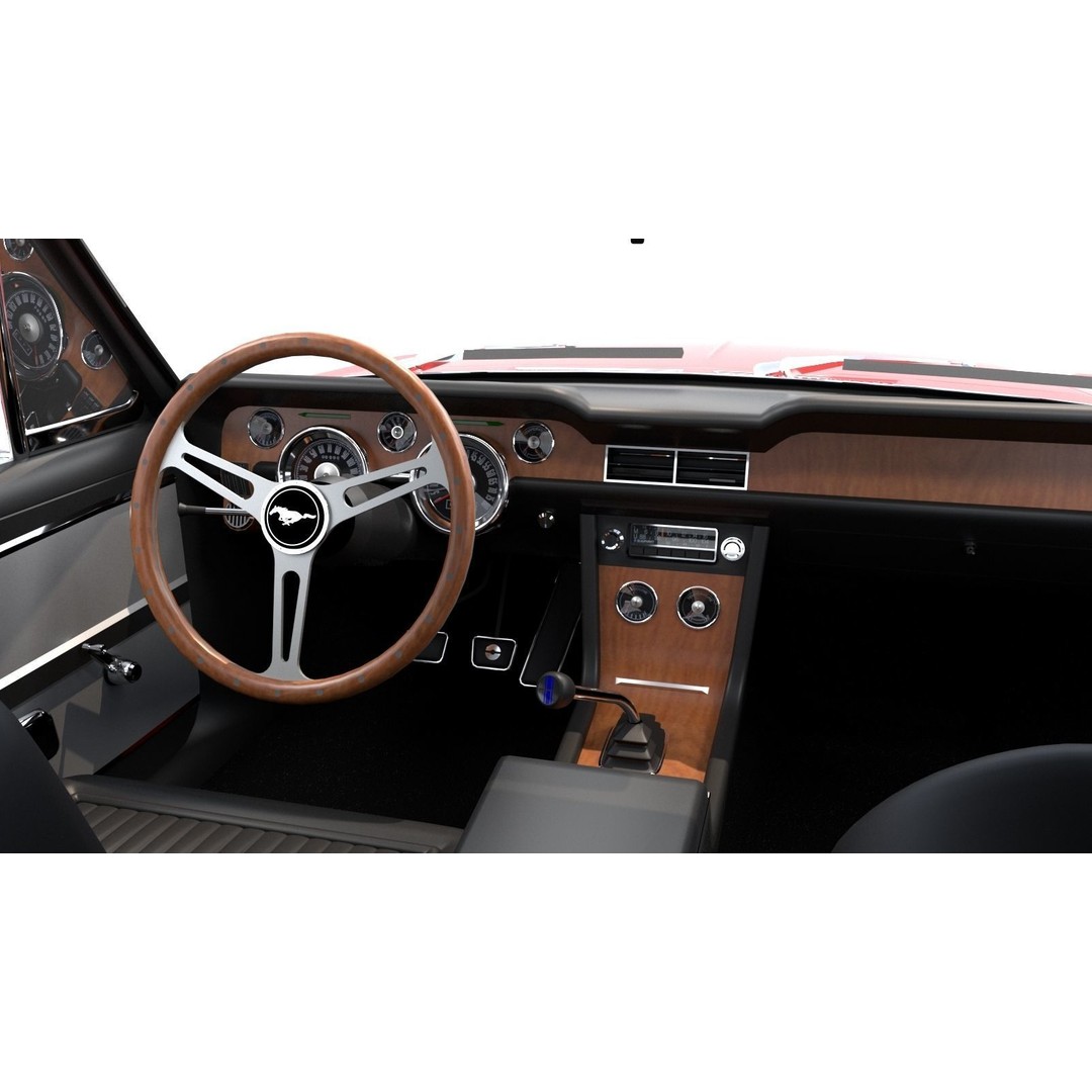 Mustang GT 350 1968 3D Model – High Poly Game Asset, FBX, OBJ - View 13