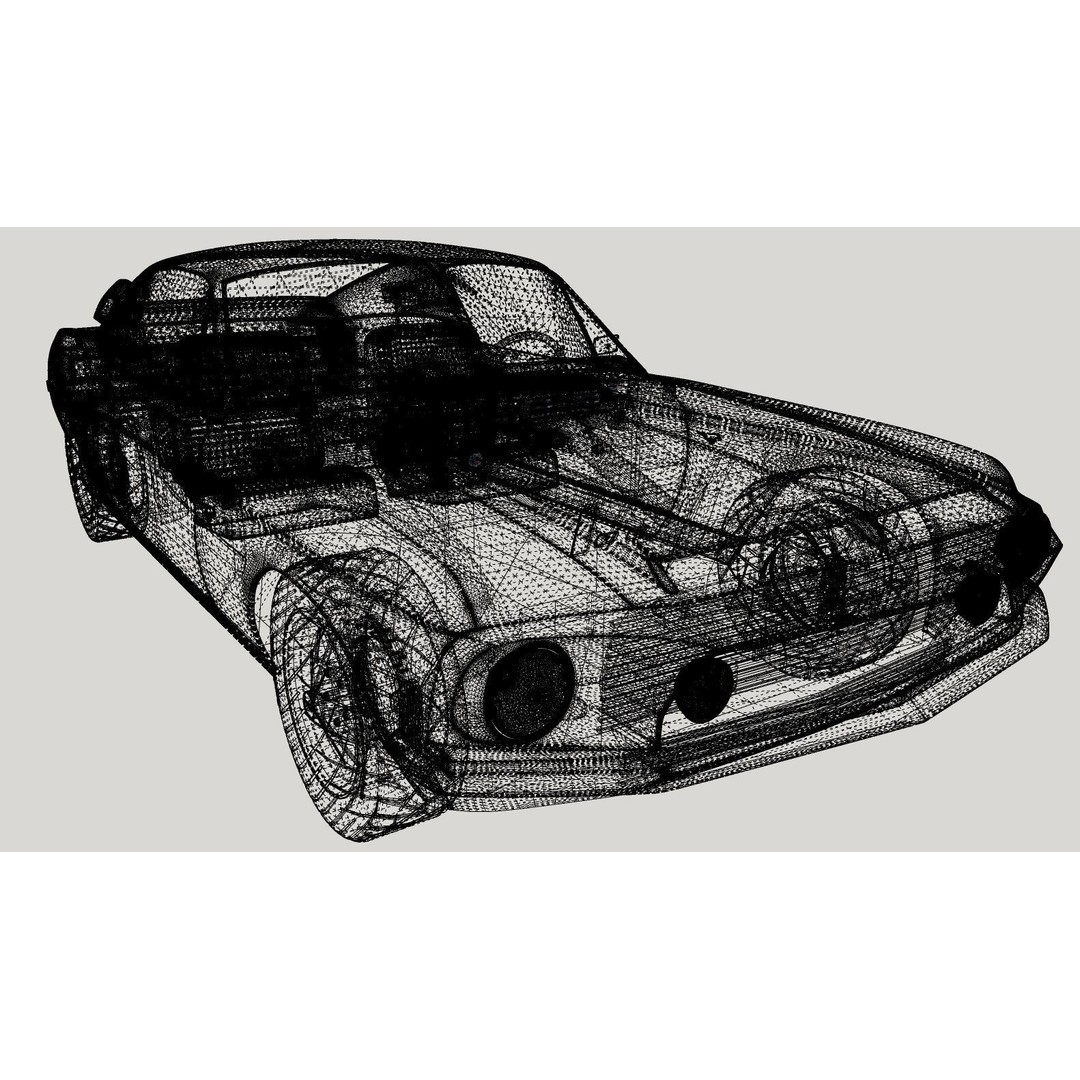Mustang GT 350 1968 3D Model – High Poly Game Asset, FBX, OBJ - View 18