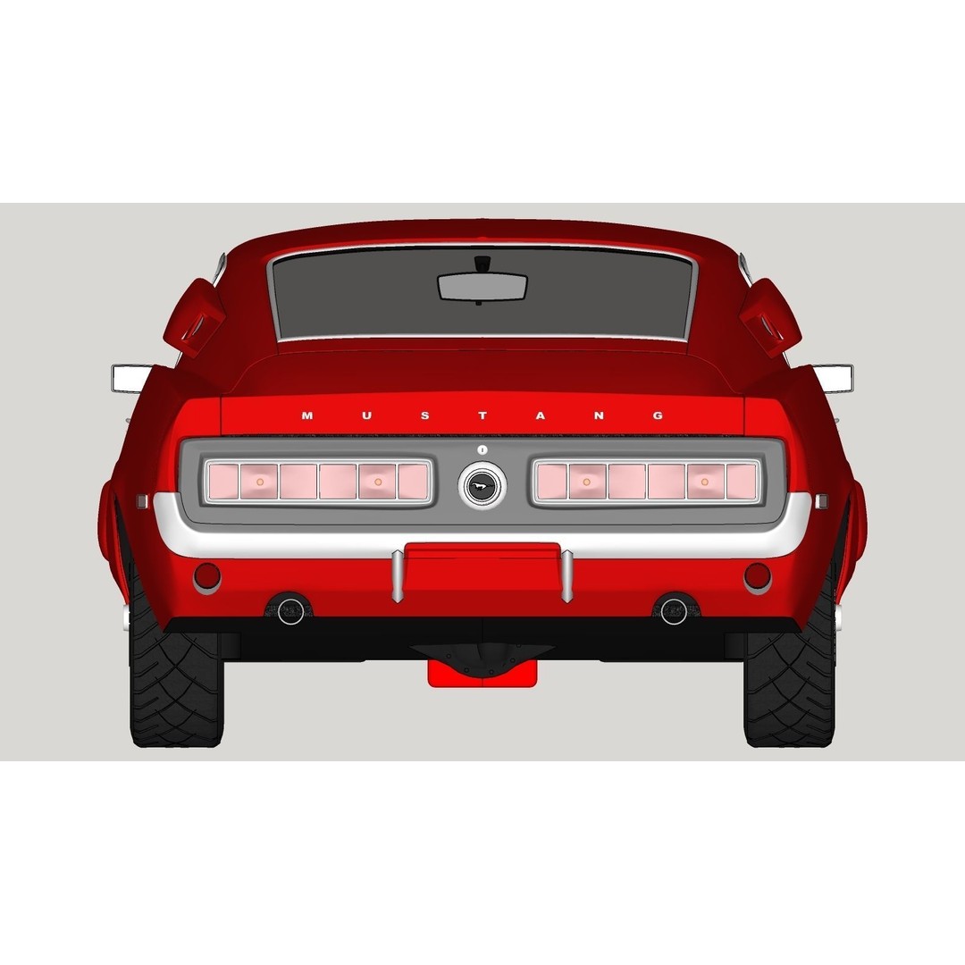 Mustang GT 350 1968 3D Model – High Poly Game Asset, FBX, OBJ - View 23