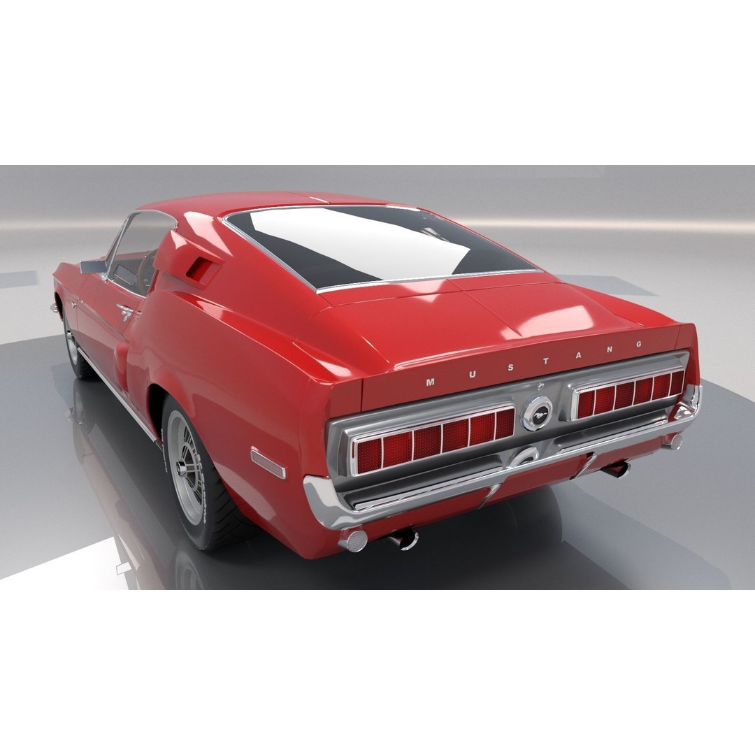 Mustang GT 350 1968 3D Model – High Poly Game Asset, FBX, OBJ - View 3
