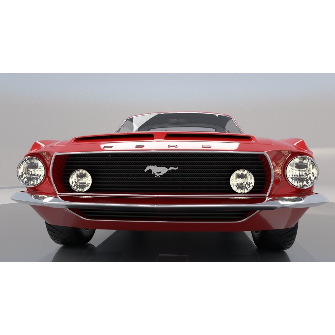 Mustang GT 350 1968 3D Model – High Poly Game Asset, FBX, OBJ - View 6