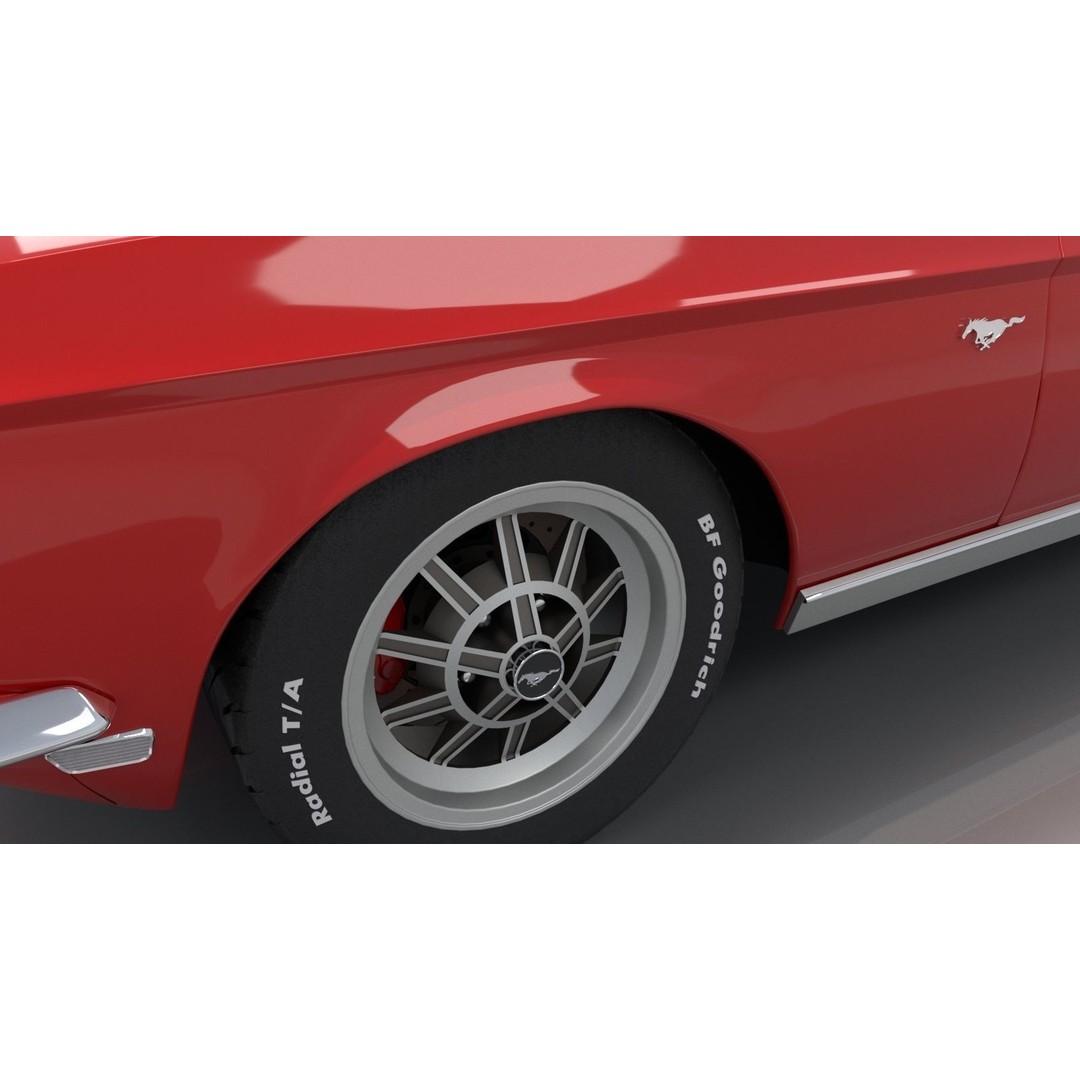 Mustang GT 350 1968 3D Model – High Poly Game Asset, FBX, OBJ - View 8