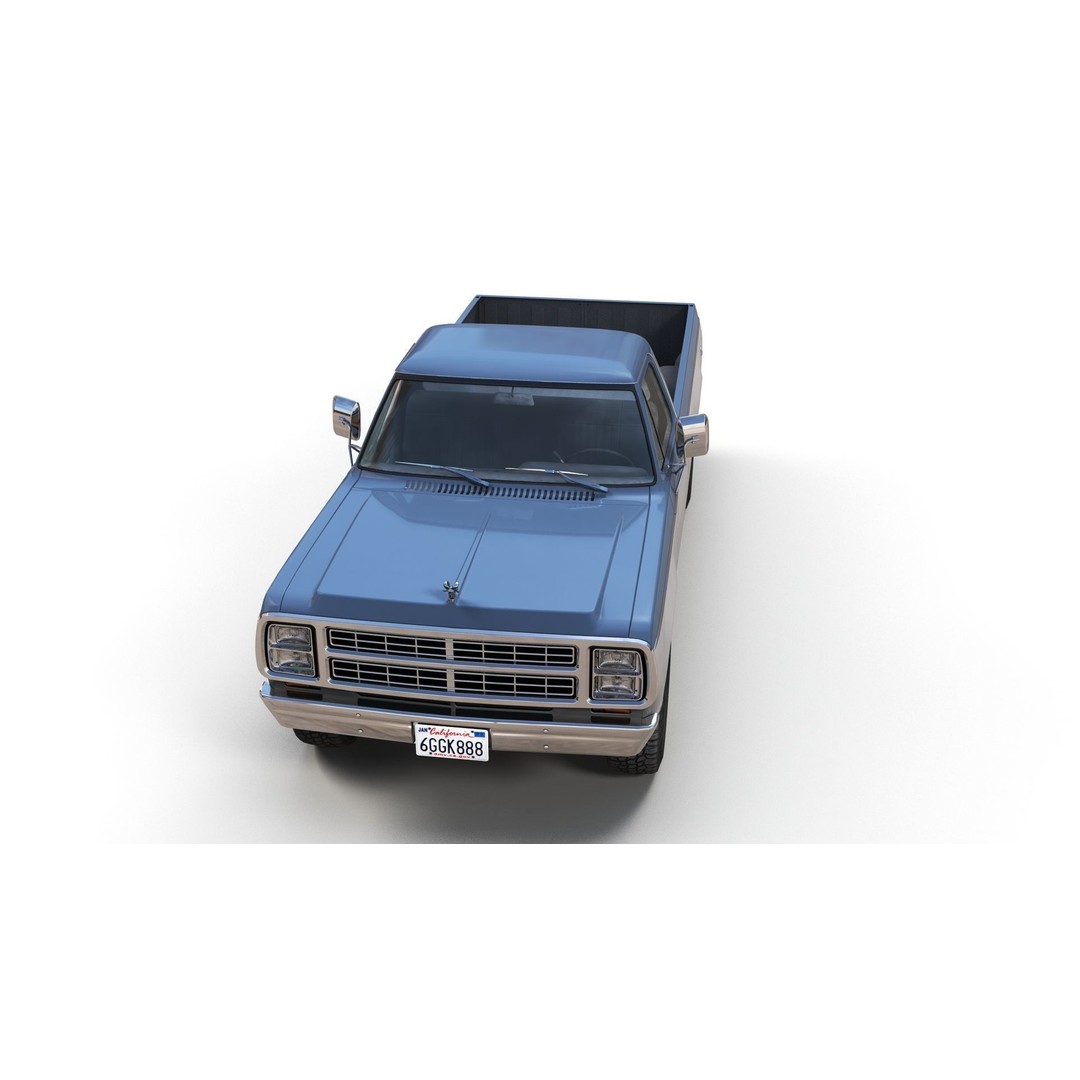 79 Dodge Pickup Truck 3D Model – Low Poly Game Ready, FBX - View 10
