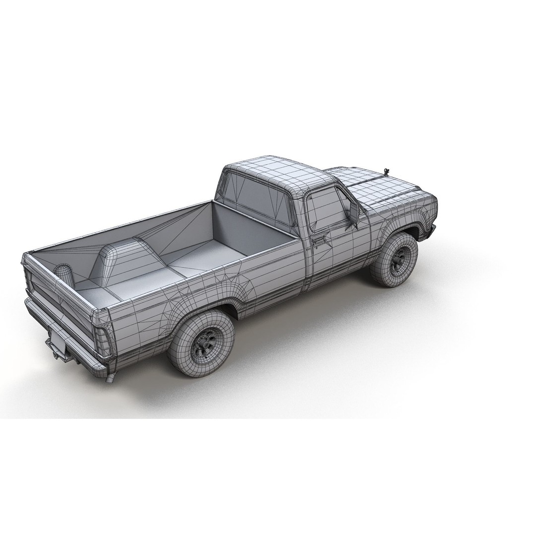 79 Dodge Pickup Truck 3D Model – Low Poly Game Ready, FBX - View 13