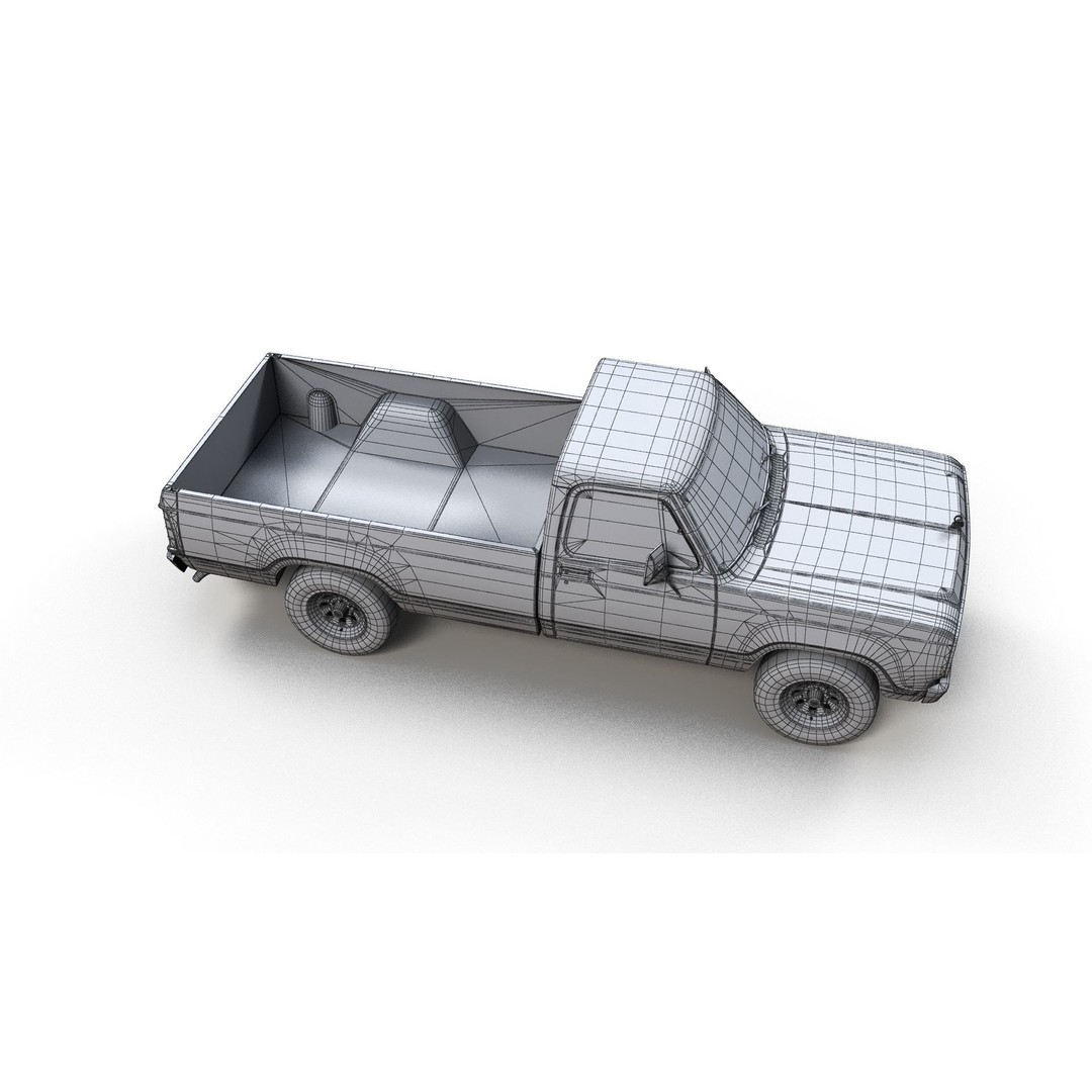 79 Dodge Pickup Truck 3D Model – Low Poly Game Ready, FBX - View 14