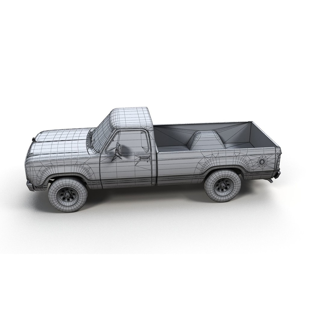 79 Dodge Pickup Truck 3D Model – Low Poly Game Ready, FBX - View 16