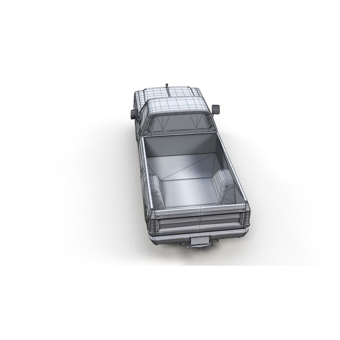 79 Dodge Pickup Truck 3D Model – Low Poly Game Ready, FBX - View 17