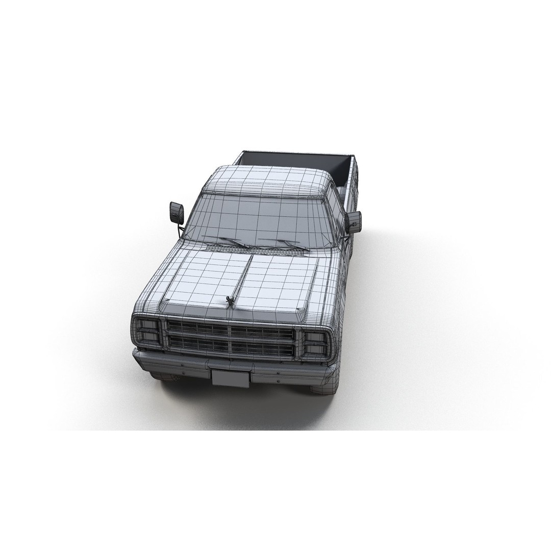 79 Dodge Pickup Truck 3D Model – Low Poly Game Ready, FBX - View 18