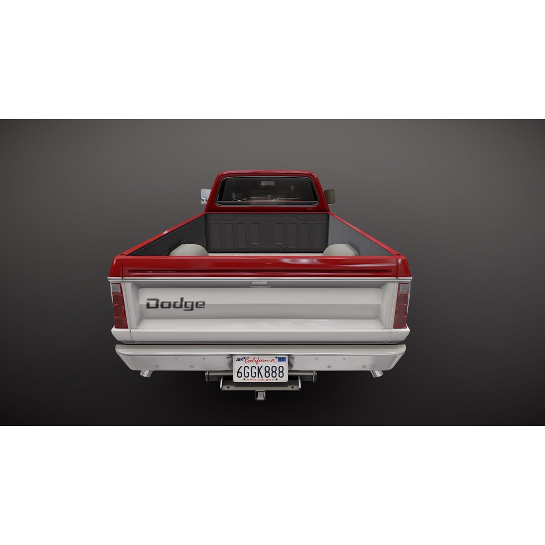 79 Dodge Pickup Truck 3D Model – Low Poly Game Ready, FBX - View 26