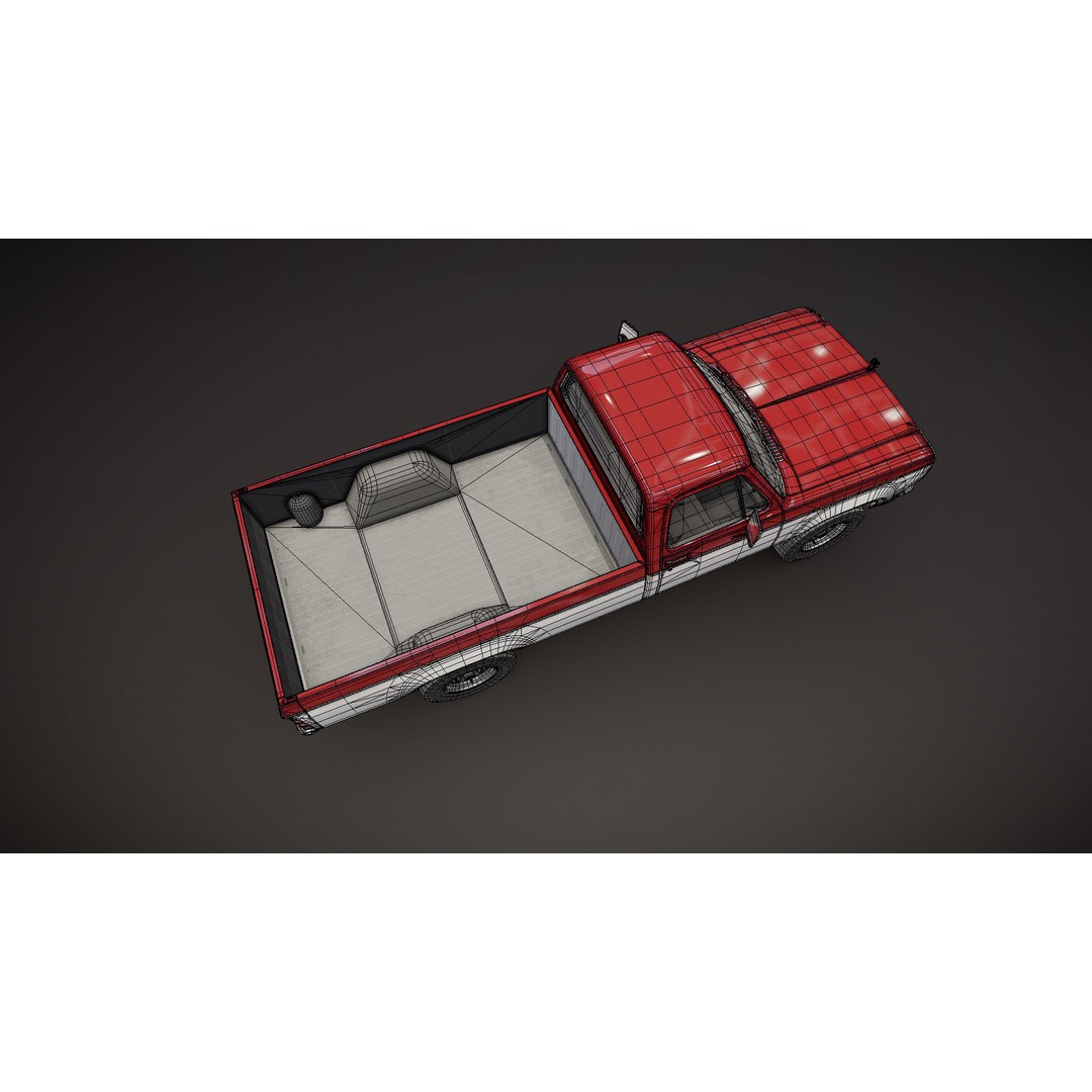 79 Dodge Pickup Truck 3D Model – Low Poly Game Ready, FBX - View 30