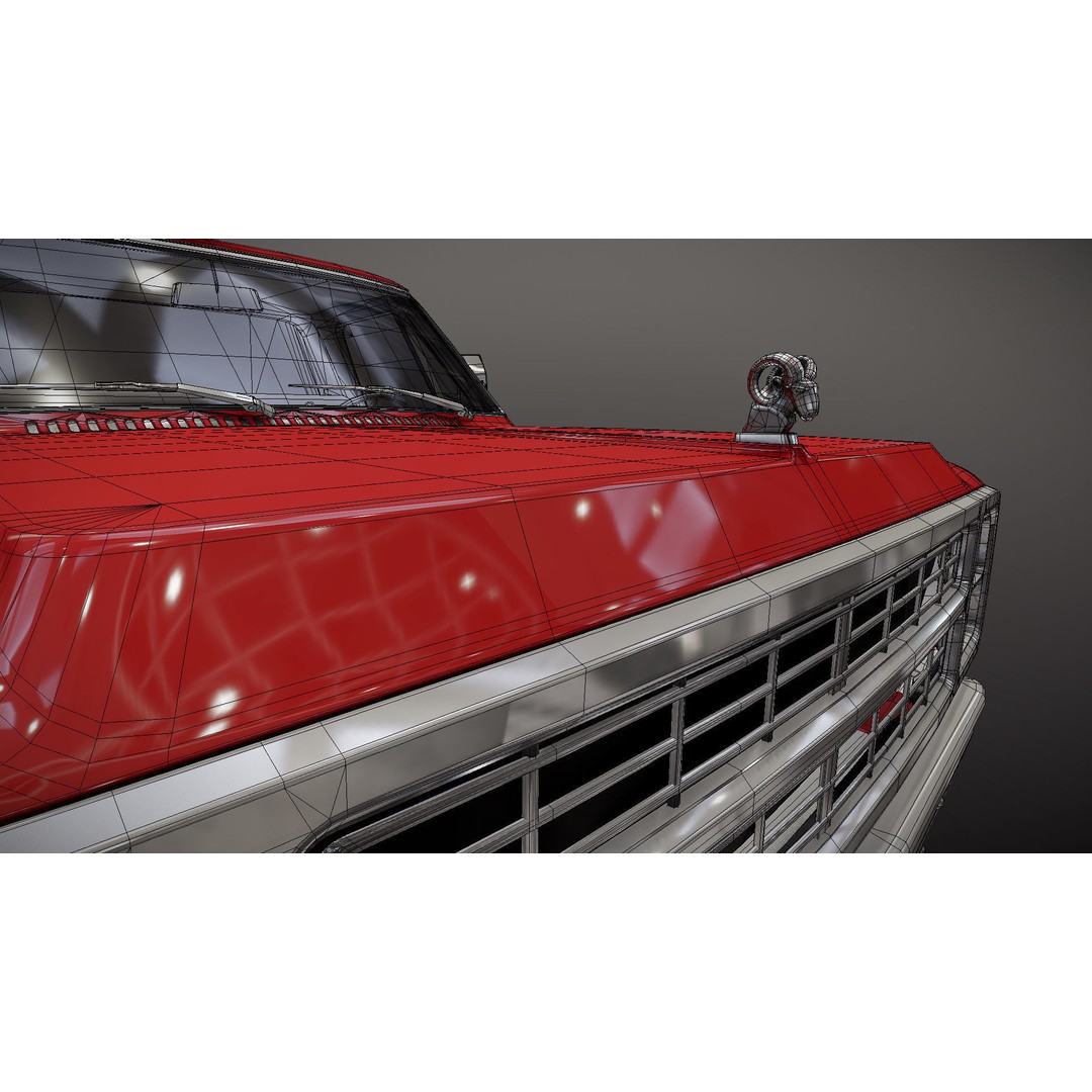 79 Dodge Pickup Truck 3D Model – Low Poly Game Ready, FBX - View 31