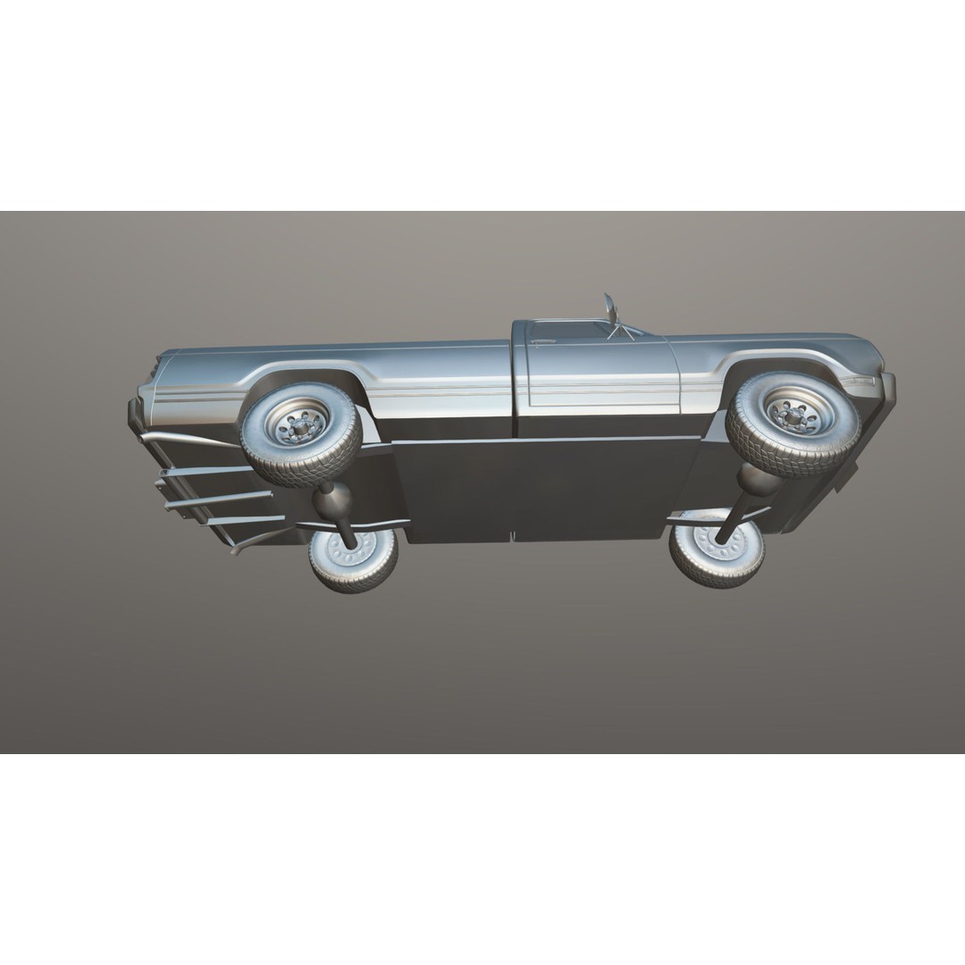 79 Dodge Pickup Truck 3D Model – Low Poly Game Ready, FBX - View 35