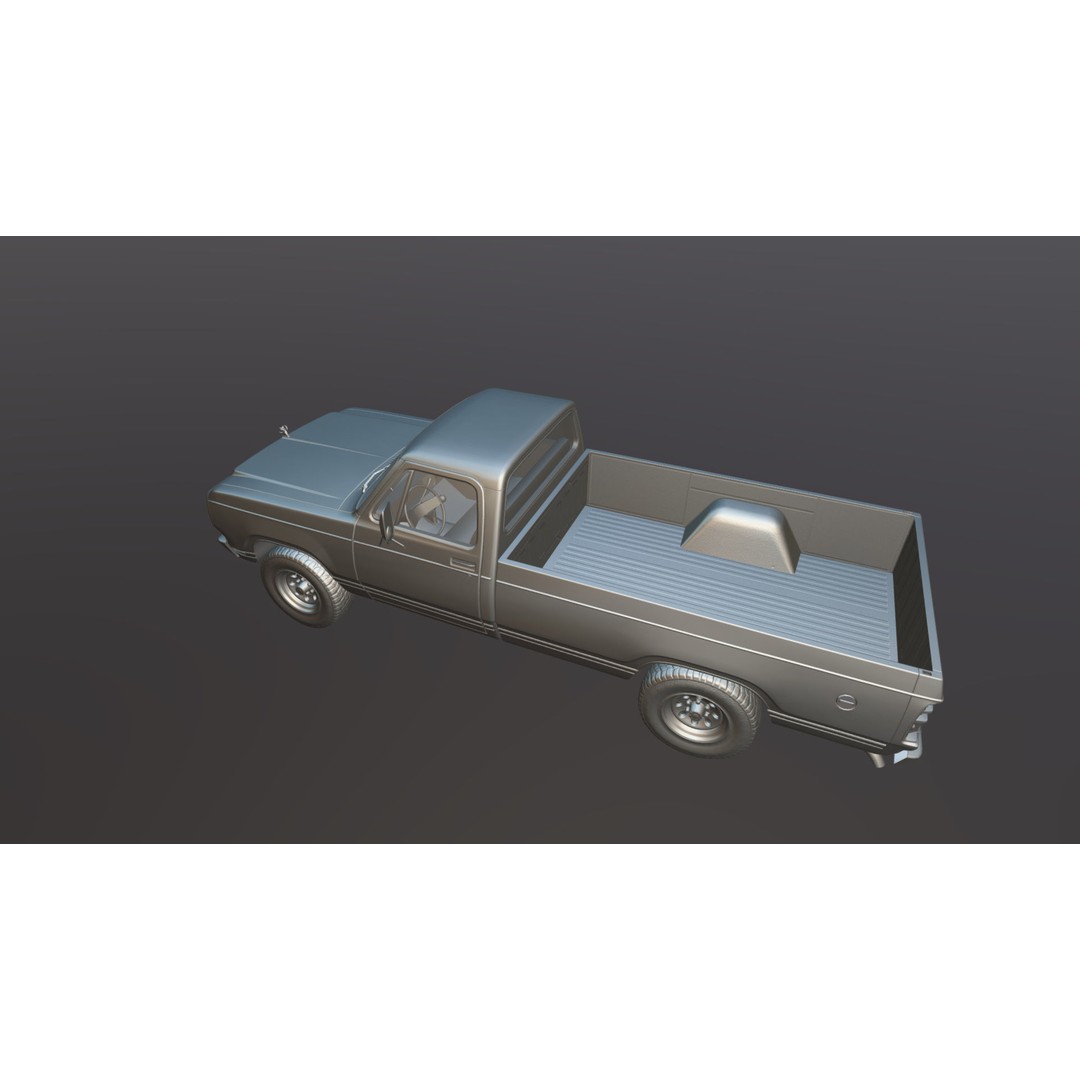 79 Dodge Pickup Truck 3D Model – Low Poly Game Ready, FBX - View 36