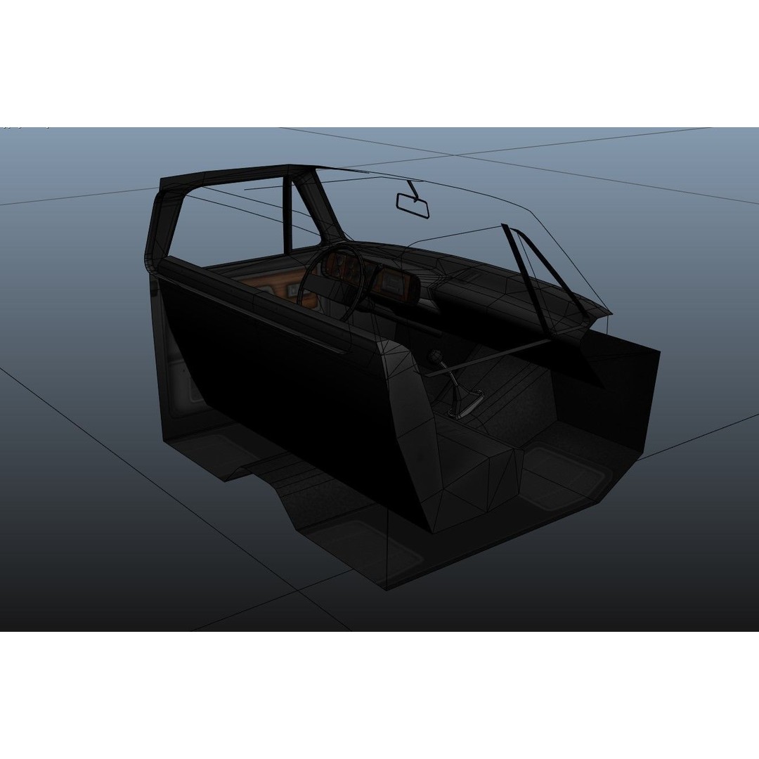 79 Dodge Pickup Truck 3D Model – Low Poly Game Ready, FBX - View 42