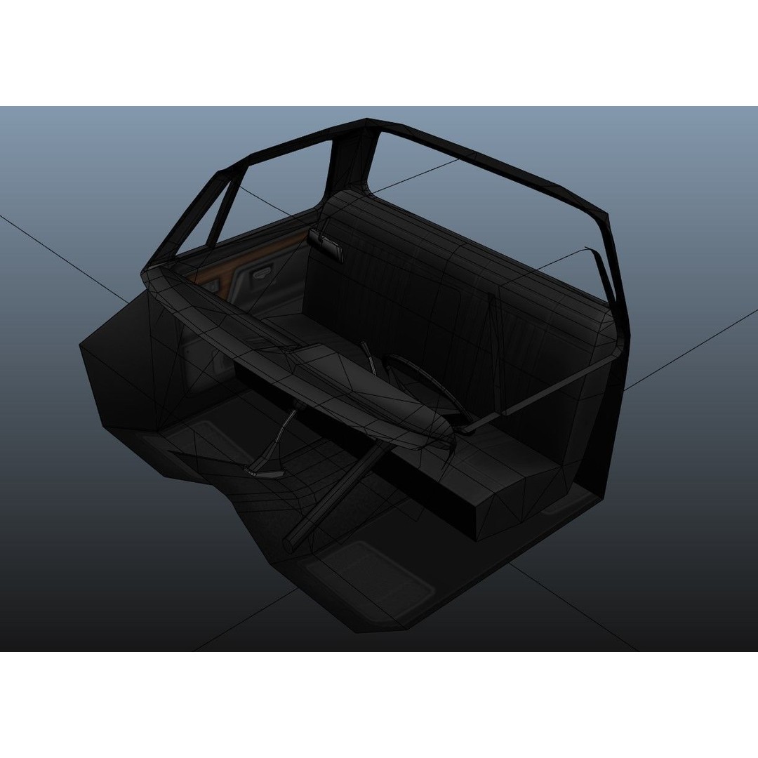 79 Dodge Pickup Truck 3D Model – Low Poly Game Ready, FBX - View 43