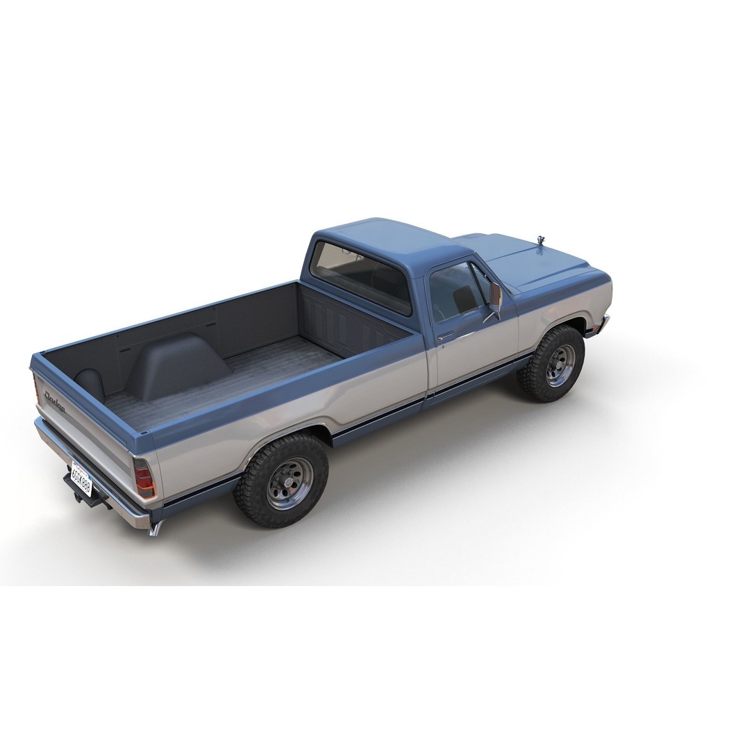 79 Dodge Pickup Truck 3D Model – Low Poly Game Ready, FBX - View 5