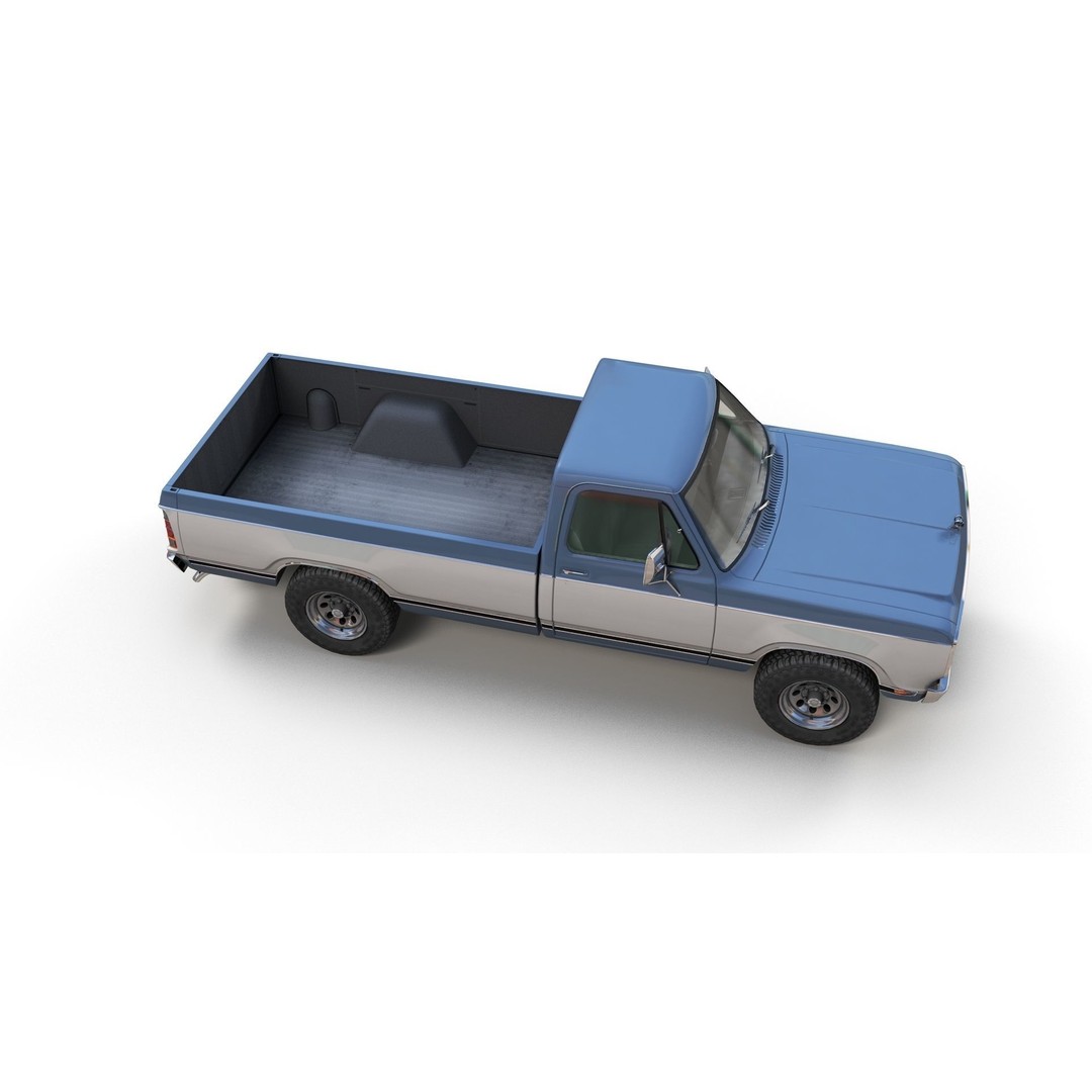 79 Dodge Pickup Truck 3D Model – Low Poly Game Ready, FBX - View 6