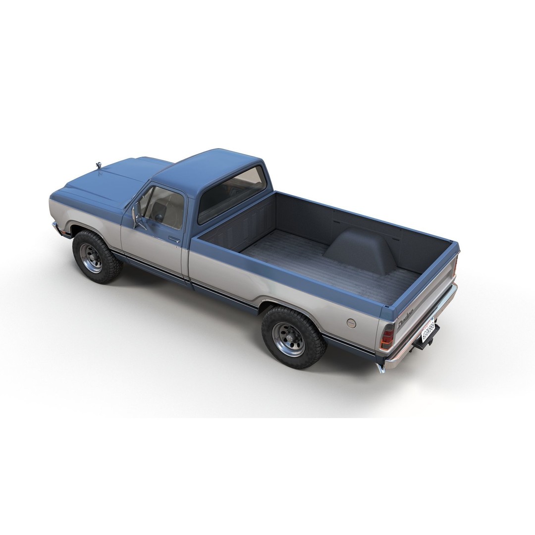 79 Dodge Pickup Truck 3D Model – Low Poly Game Ready, FBX - View 7