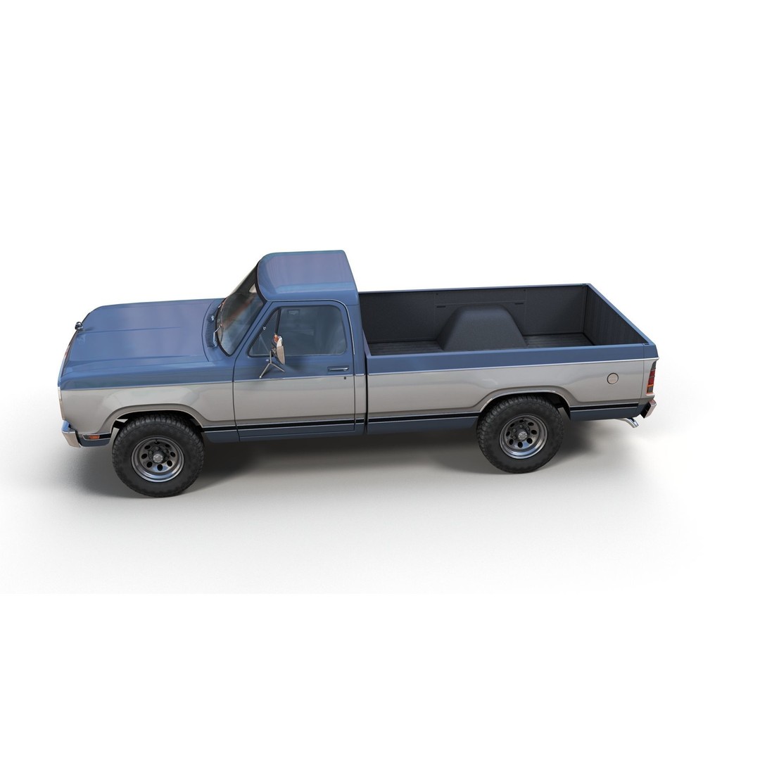 79 Dodge Pickup Truck 3D Model – Low Poly Game Ready, FBX - View 8