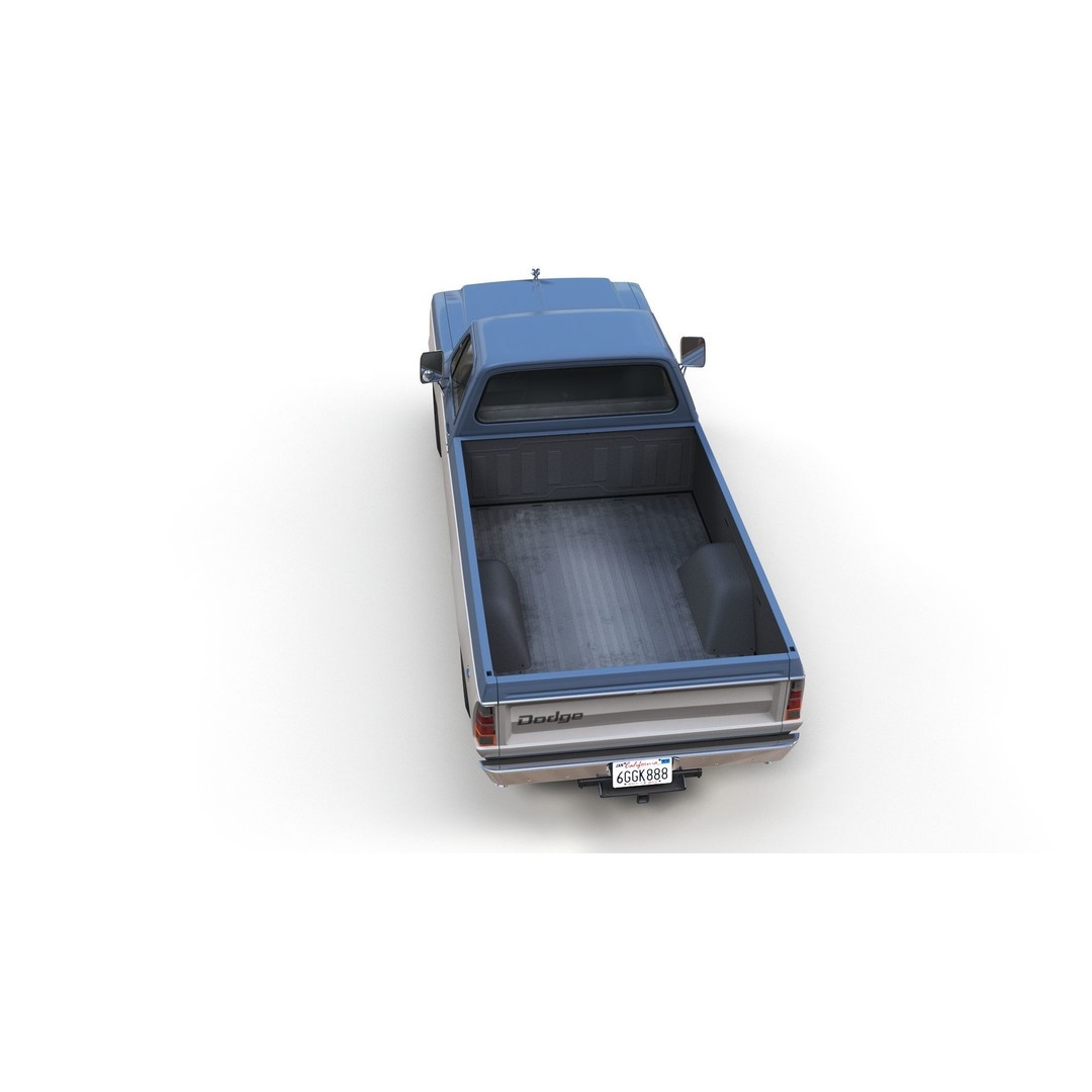 79 Dodge Pickup Truck 3D Model – Low Poly Game Ready, FBX - View 9