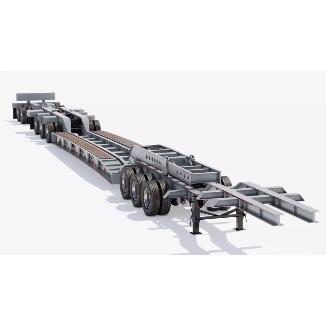 Trailers 3D Model – Low Poly Vehicle Set for Game Ready Projects - View 10