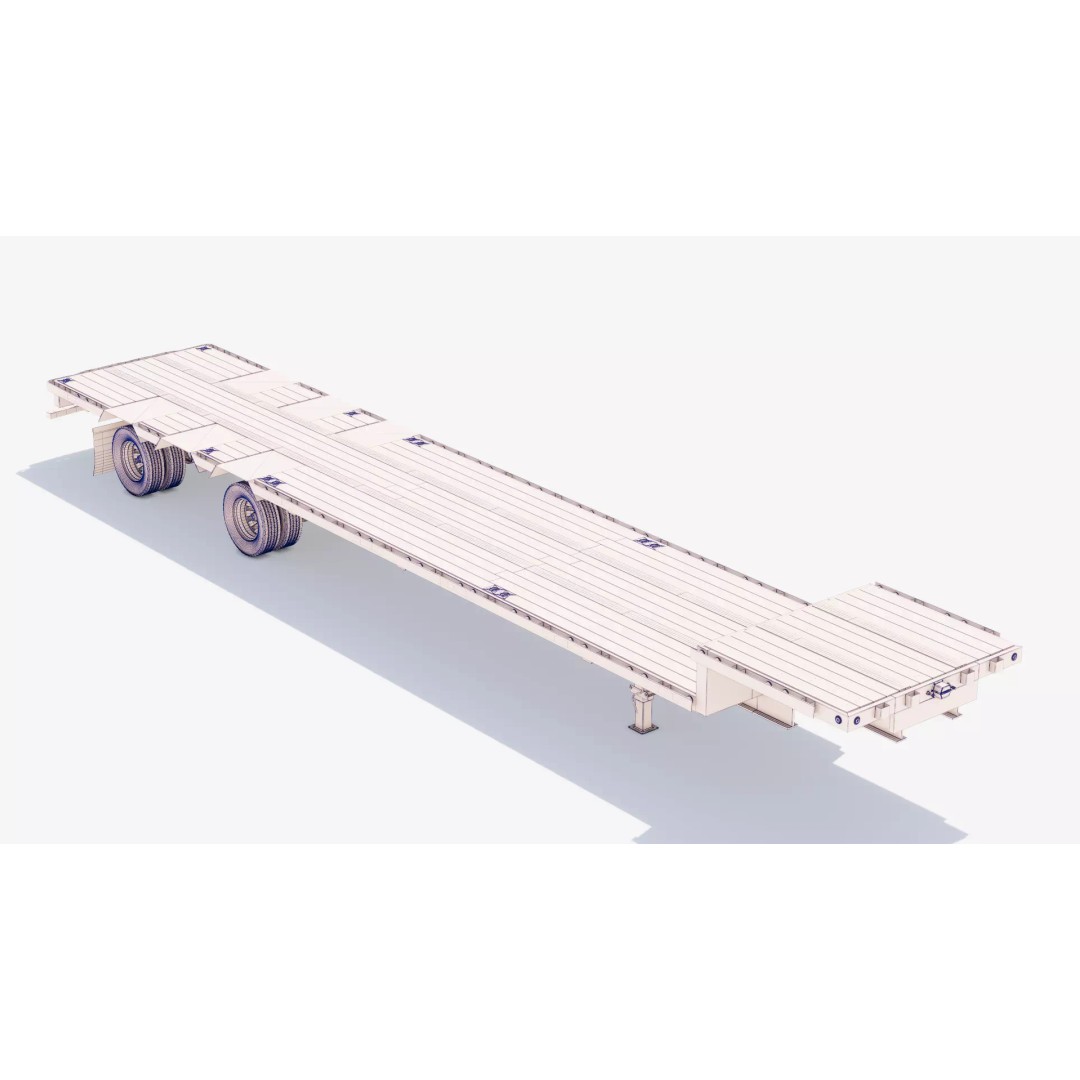 Trailers 3D Model – Low Poly Vehicle Set for Game Ready Projects - View 30