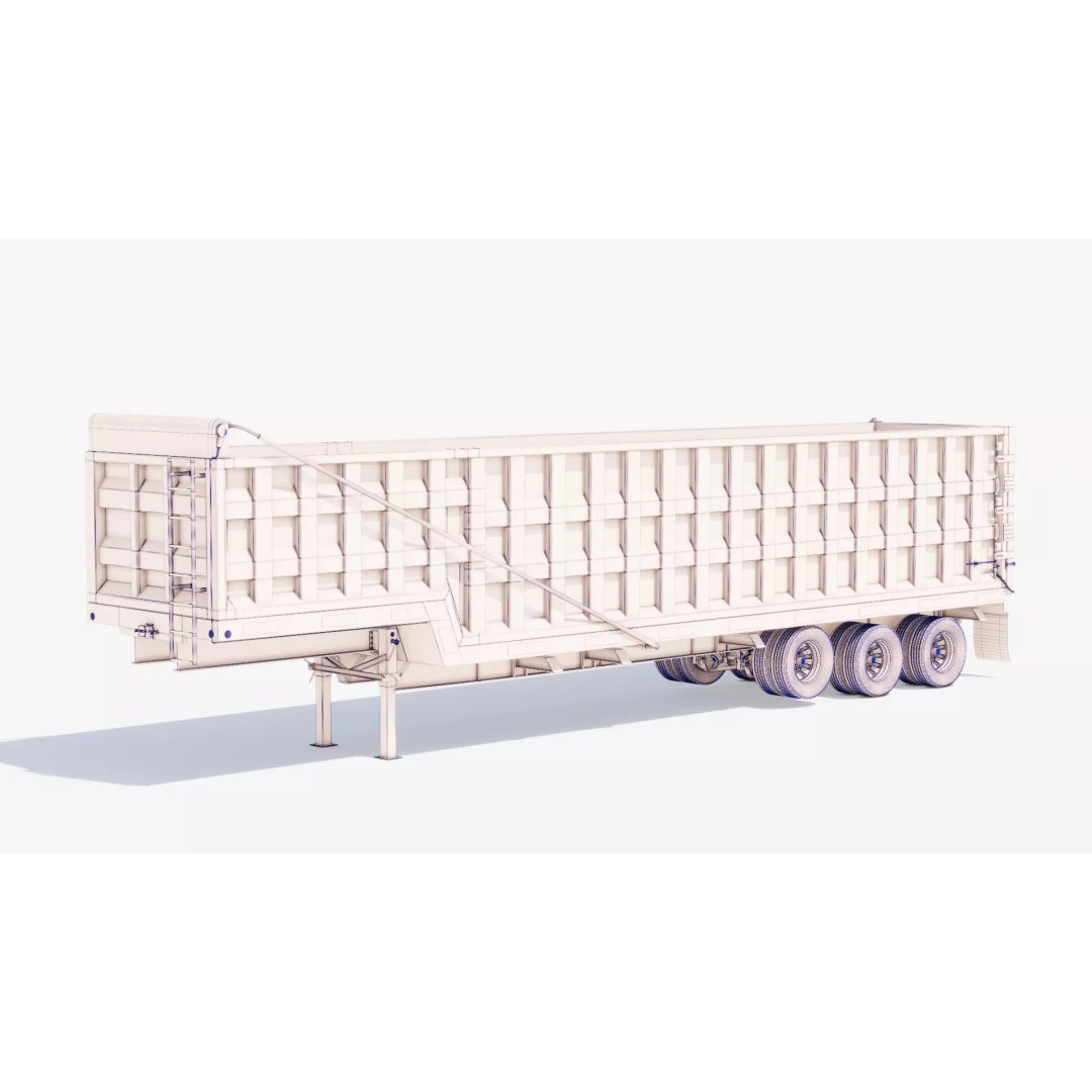Trailers 3D Model – Low Poly Vehicle Set for Game Ready Projects - View 32