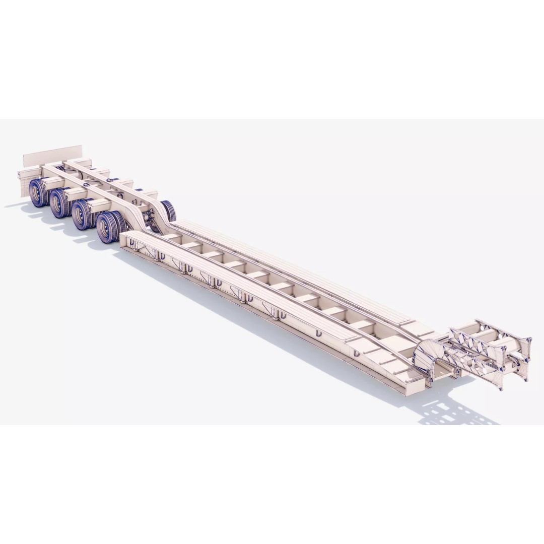 Trailers 3D Model – Low Poly Vehicle Set for Game Ready Projects - View 35
