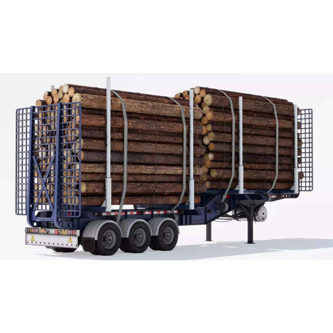 Trailers 3D Model – Low Poly Vehicle Set for Game Ready Projects - View 8