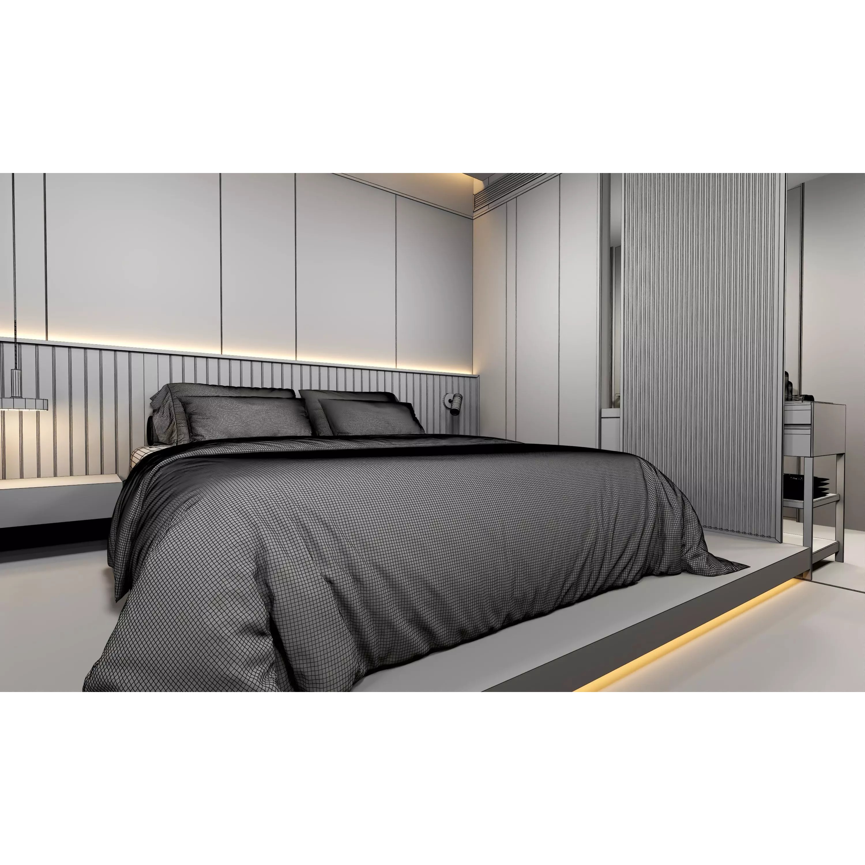 Hotel Bedroom - Low-Poly Game-Ready 3D Model