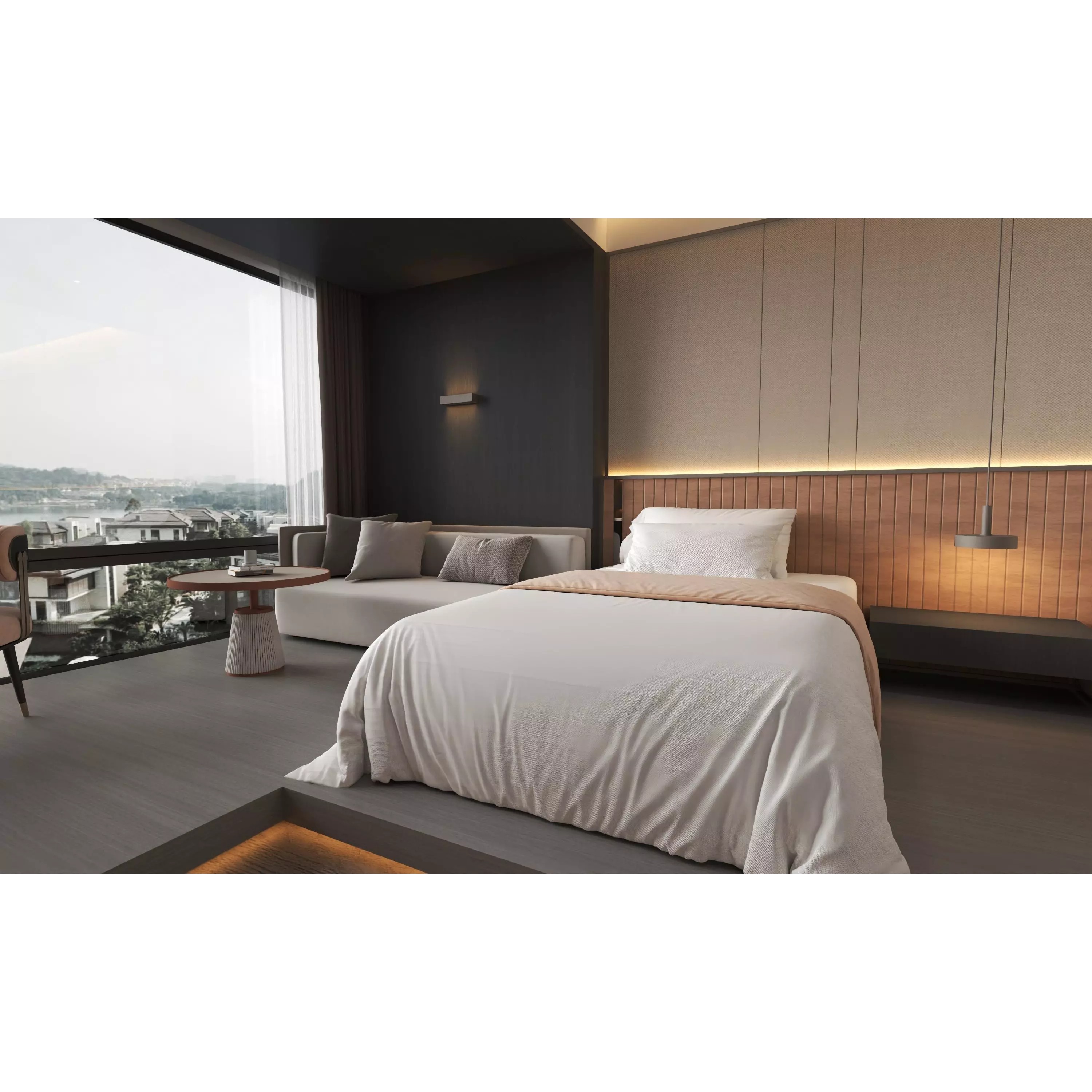 Hotel Bedroom - Low-Poly Game-Ready 3D Model - View 13