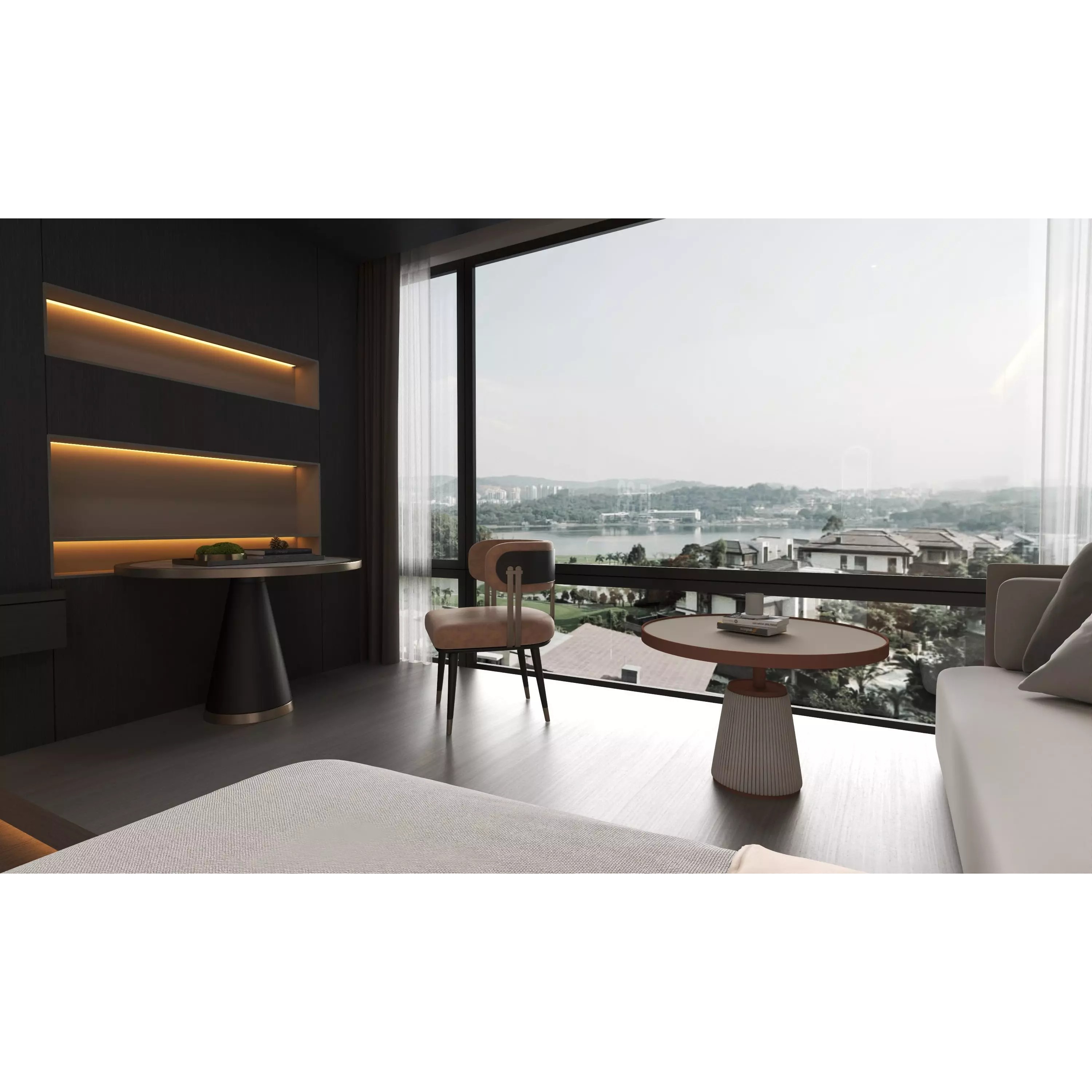 Hotel Bedroom - Low-Poly Game-Ready 3D Model - View 8